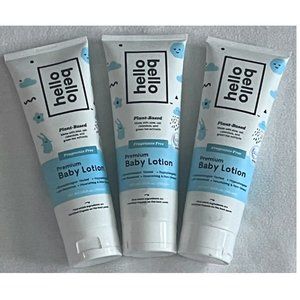 3 Hello Bello Premium Baby Lotion ~ 8.5 fl oz ~ FRAGRANCE FREE ~ Plant Based